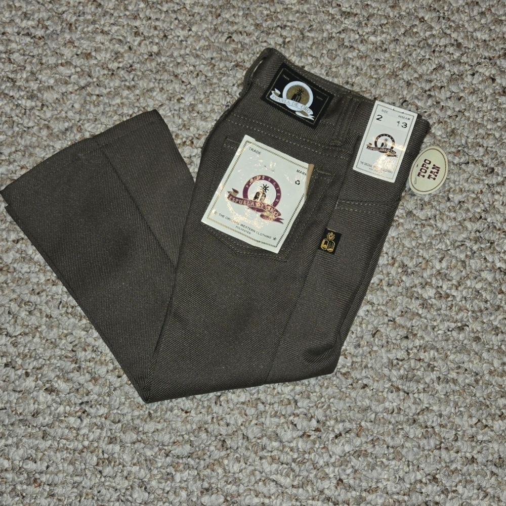 NWT Espuela De Oro Snowy Brown Straight Leg Pants Child Size 2